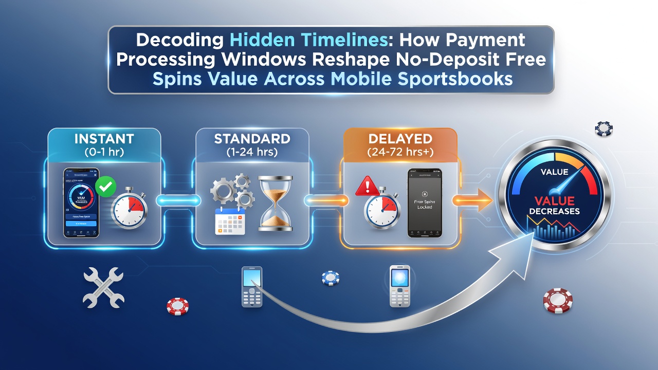 Illustratie van betalingsverwerkingsvensters en timelines in mobiele sportsbooks