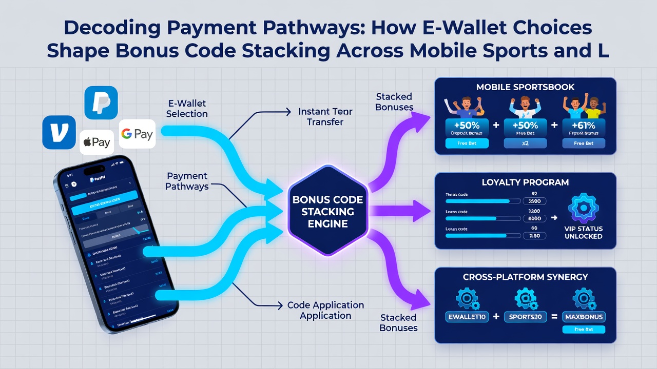 Diagram van live dealer interfaces met e-wallet betalingen en bonus stapeling