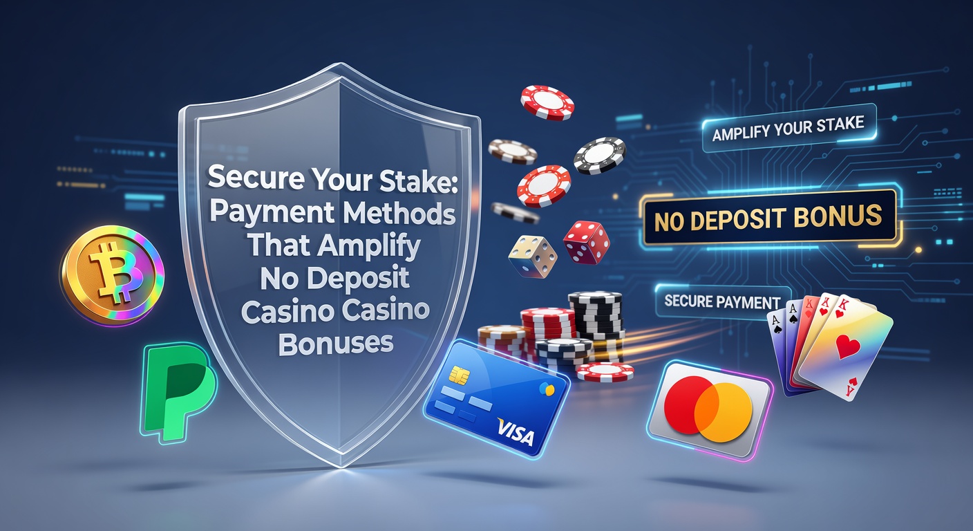 Overzicht van veilige betaalmethoden naast een no deposit bonus interface op een casino website, met icons van e-wallets en crypto wallets