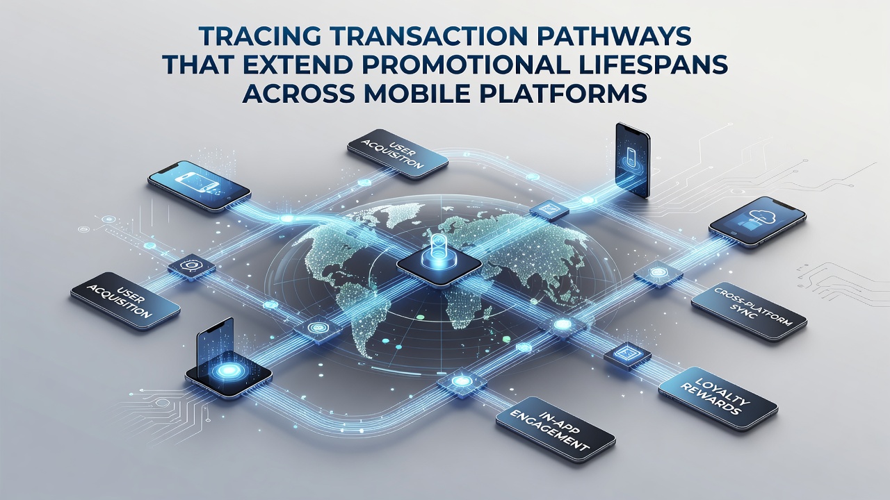 Diagram van transactiepadtracering met focus op mobiele betalingen en promoties